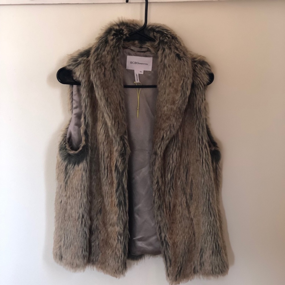 Fur Vest BCBG